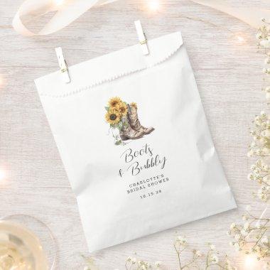 Rustic Sunflower Boots and Bubbly Bridal Shower Favor Bag