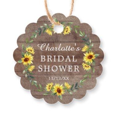 Rustic Sunflower Bridal Shower Favor Gift Tag
