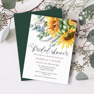 Rustic Sunflower Bridal Shower Invitations