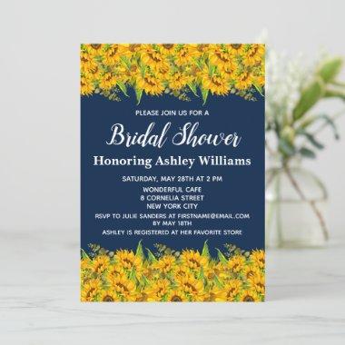 Rustic Sunflower Bridal Shower Invitations Floral