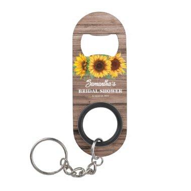 Rustic Sunflower Bridal Shower Keychain Bottle Opener