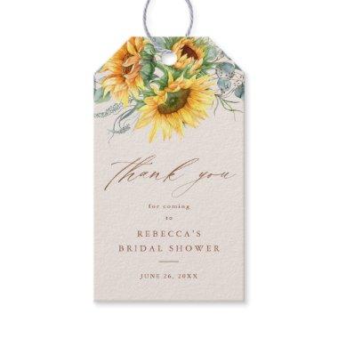 Rustic Sunflower Bridal Shower Thank You Favor Gift Tags