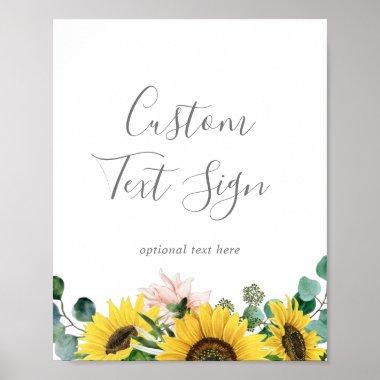 Rustic Sunflower Invitations & Gifts Custom Text Sign