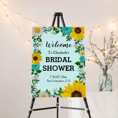 Rustic Sunflower Daisy Floral Bridal Shower Foam Board