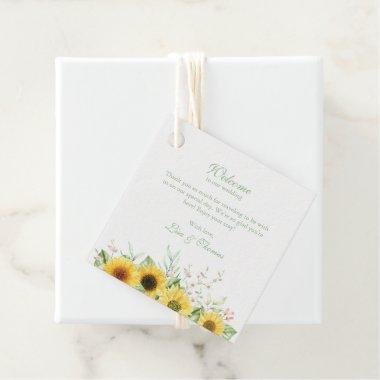 Rustic Sunflower Delight Wedding Welcome Gift Tag