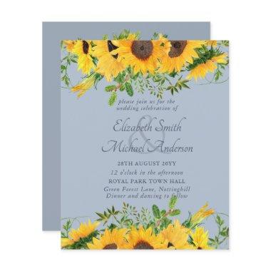 Rustic Sunflower Dusty Blue Themed Wedding