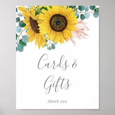 Rustic Sunflower Eucalyptus Invitations and Gifts Sign