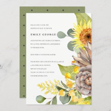 RUSTIC SUNFLOWER EUCALYPTUS FLORAL SHOWER BY MAIL Invitations