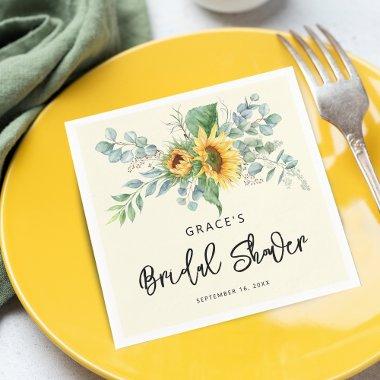 Rustic Sunflower Eucalyptus Greenery  Napkins