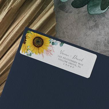 Rustic Sunflower Eucalyptus Return Address Label