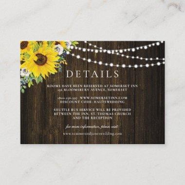 Rustic Sunflower Floral Greenery Wedding Details  Enclosure Invitations