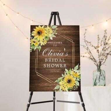 Rustic Sunflower Greenery Shower Welcome Sign