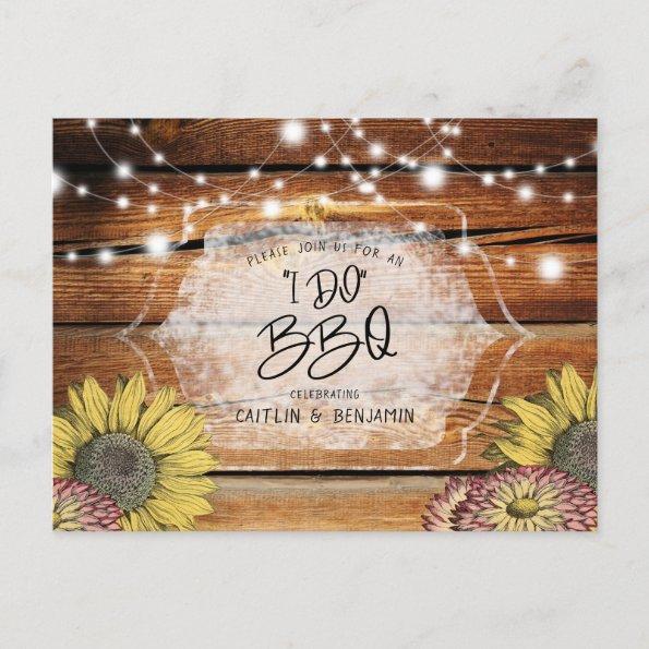 Rustic Sunflower I Do BBQ Bridal Shower Invitation PostInvitations