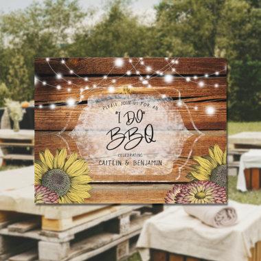 Rustic Sunflower I Do BBQ  Invitation Post