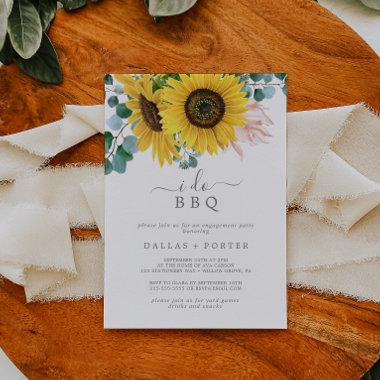 Rustic Sunflower I Do BBQ Engagement Party Invitations
