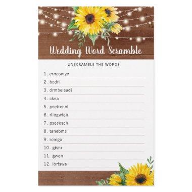 Rustic Sunflower Lights  Word Game