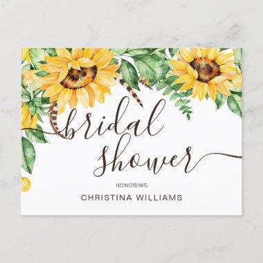 Rustic Sunflower Meadow Bridal Shower Invitation PostInvitations