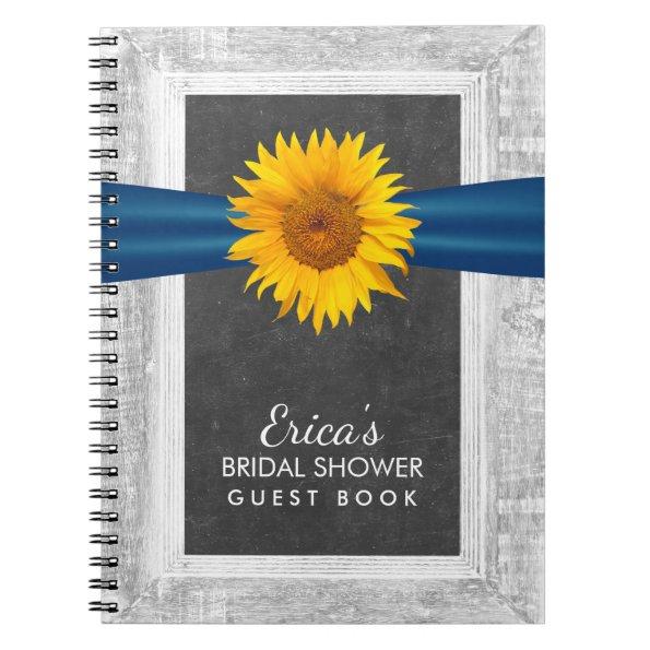 Rustic Sunflower Ribbon Bridal Shower Guest Book