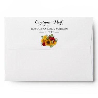 Rustic Sunflower & Roses Envelope
