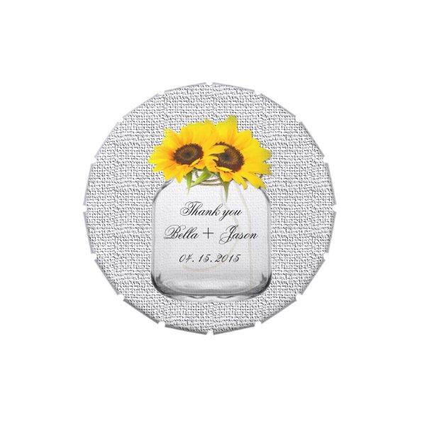 Rustic sunflower wedding favors sunflwr8 jelly belly tin