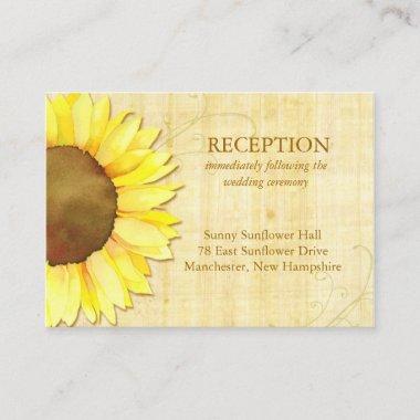 Rustic Sunflower Wedding Reception Enclosure Invitations