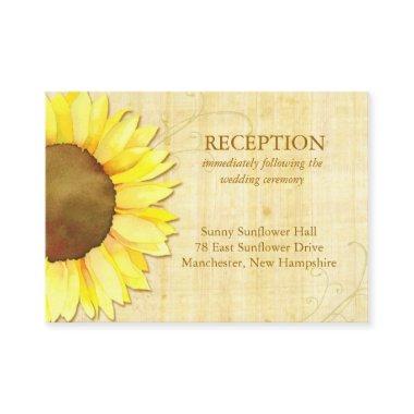 Rustic Sunflower Wedding Reception Enclosure Invitations