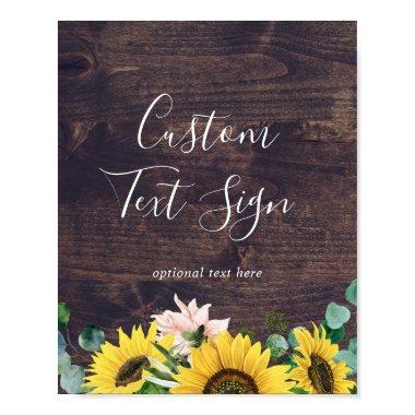 Rustic Sunflower | Wood Custom Text Sign