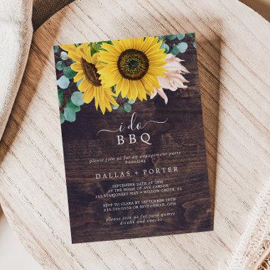 Rustic Sunflower | Wood I Do BBQ Engagement Party Invitations