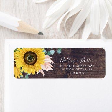 Rustic Sunflower | Wood Return Address Label