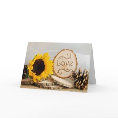 Rustic Sunflower Woodland Bridal Shower Invitations