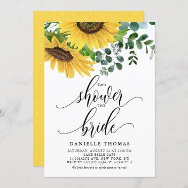 Rustic Sunflowers and Eucalyptus Bridal Shower Invitations