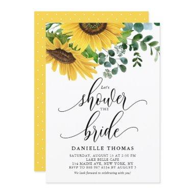 Rustic Sunflowers and Eucalyptus Bridal Shower Invitations