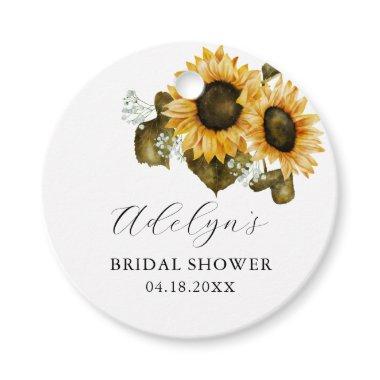 Rustic Sunflowers Bridal Shower Favor Tags