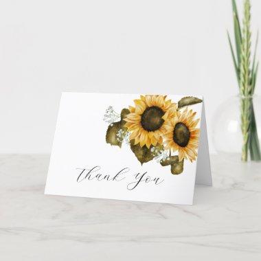 Rustic Sunflowers Bridal Shower Thank You Invitations
