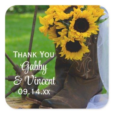Rustic Sunflowers Wedding Thank You Favor Tags