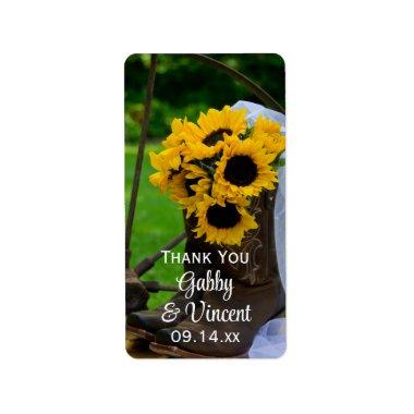 Rustic Sunflowers Western Wedding Thank You Tag