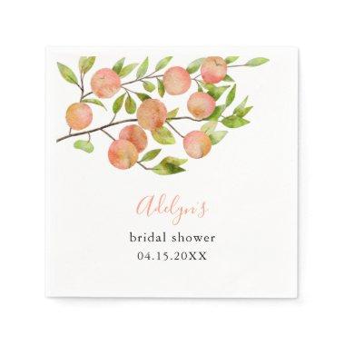 Rustic Sweet Peach Bridal Shower Napkins