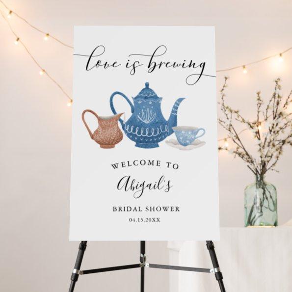 Rustic Tea Party Bridal Shower Welcome Sign