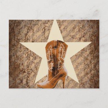 rustic texas lone star western country cowgirl postInvitations