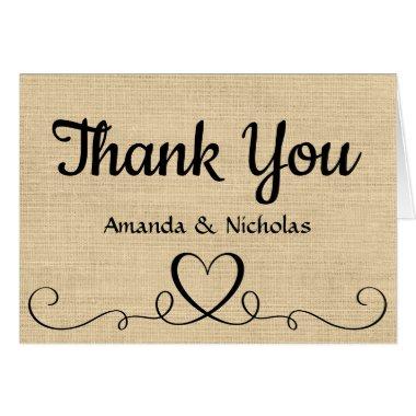 Rustic Thank You Brown Burlap Country Wedding