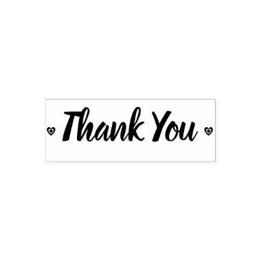 Rustic Thank You Retro Hearts Self-inking Stamp