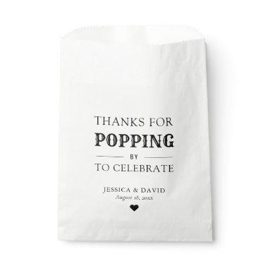 Rustic Thanks for Popping by Popcorn Wedding Favor Bag
