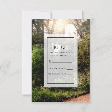 Rustic Trail Floral Enchanted Forest Wedding RSVP Invitations