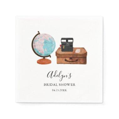 Rustic Travel Suitcase Bridal Shower Napkins