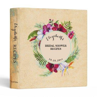 Rustic Tropical Bridal Shower Recipes Binder