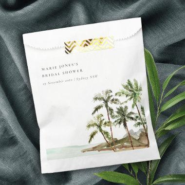 Rustic Tropical Palm Tree Beach Sand Bridal Shower Favor Bag
