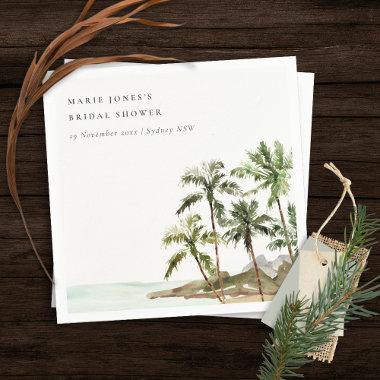 Rustic Tropical Palm Tree Beach Sand  Napkins