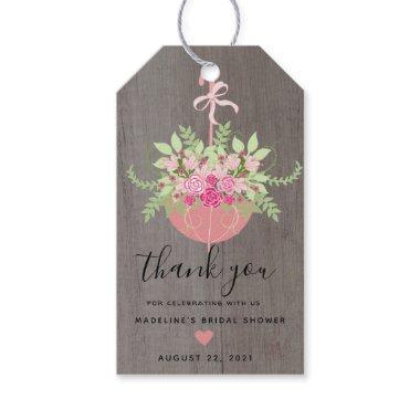 Rustic Umbrella | Roses Bridal Shower Thank You Gift Tags