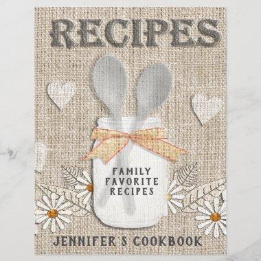 Rustic Vintage Country Personalized Cookbook