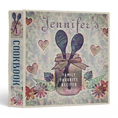 Rustic Vintage Country Personalized Cookbook 3 Ri 3 Ring Binder